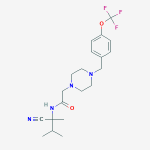 molecular formula C20H27F3N4O2 B2604645 N-(2-cyano-3-methylbutan-2-yl)-2-[4-[[4-(trifluoromethoxy)phenyl]methyl]piperazin-1-yl]acetamide CAS No. 1197892-41-3