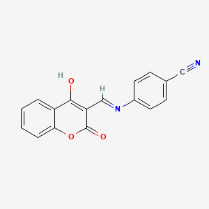 molecular formula C17H10N2O3 B2604647 (E)-4-(((2,4-dioxochroman-3-ylidene)methyl)amino)benzonitrile CAS No. 380352-98-7