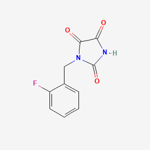 molecular formula C10H7FN2O3 B2604650 1-[(2-Fluorophenyl)methyl]imidazolidine-2,4,5-trione CAS No. 105685-98-1