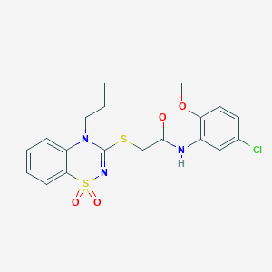 N-(5-chloro-2-methoxyphenyl)-2-((1,1-dioxido-4-propyl-4H-benzo[e][1,2,4]thiadiazin-3-yl)thio)acetamide