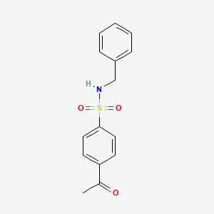 molecular formula C15H15NO3S B2604659 4-乙酰基-N-苄基苯磺酰胺 CAS No. 730953-90-9