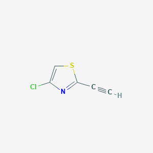 molecular formula C5H2ClNS B2604660 4-Chloro-2-ethynyl-1,3-thiazole CAS No. 2377034-37-0