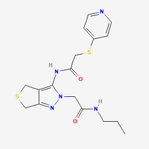N-(2-(2-oxo-2-(propylamino)ethyl)-4,6-dihydro-2H-thieno[3,4-c]pyrazol-3-yl)-2-(pyridin-4-ylthio)acetamide