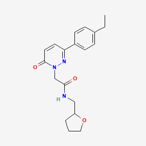 molecular formula C19H23N3O3 B2604669 2-(3-(4-ethylphenyl)-6-oxopyridazin-1(6H)-yl)-N-((tetrahydrofuran-2-yl)methyl)acetamide CAS No. 941930-17-2