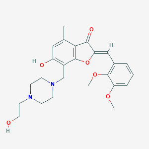 (Z)-2-(2,3-dimethoxybenzylidene)-6-hydroxy-7-((4-(2-hydroxyethyl)piperazin-1-yl)methyl)-4-methylbenzofuran-3(2H)-one