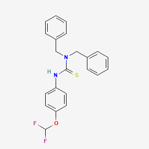 molecular formula C22H20F2N2OS B2604671 1,1-二苄基-3-[4-(二氟甲氧基)苯基]硫脲 CAS No. 398996-04-8