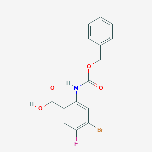 B2604674 4-Bromo-5-fluoro-2-(phenylmethoxycarbonylamino)benzoic acid CAS No. 2287281-70-1