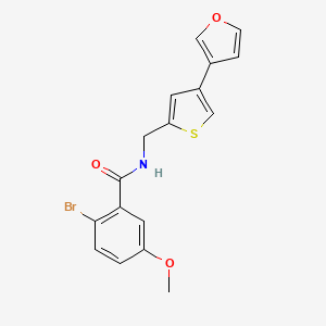 molecular formula C17H14BrNO3S B2604675 2-Bromo-N-[[4-(furan-3-yl)thiophen-2-yl]methyl]-5-methoxybenzamide CAS No. 2379983-78-3