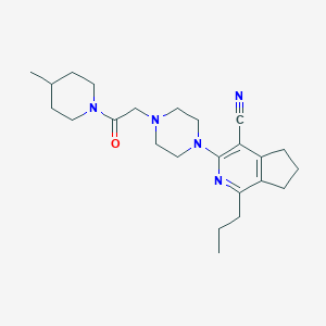 3-{4-[2-(4-methyl-1-piperidinyl)-2-oxoethyl]-1-piperazinyl}-1-propyl-6,7-dihydro-5H-cyclopenta[c]pyridine-4-carbonitrile