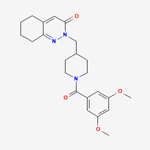 molecular formula C23H29N3O4 B2604685 2-[[1-(3,5-Dimethoxybenzoyl)piperidin-4-yl]methyl]-5,6,7,8-tetrahydrocinnolin-3-one CAS No. 2320456-87-7