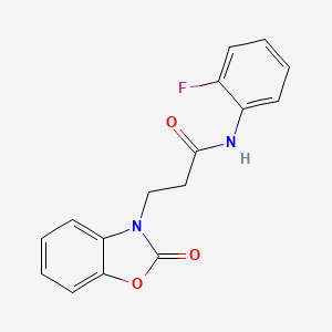 molecular formula C16H13FN2O3 B2604687 N-(2-氟苯基)-3-(2-氧代苯并[d]恶唑-3(2H)-基)丙酰胺 CAS No. 851989-12-3