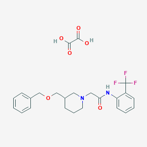 molecular formula C24H27F3N2O6 B2604689 2-(3-((benzyloxy)methyl)piperidin-1-yl)-N-(2-(trifluoromethyl)phenyl)acetamide oxalate CAS No. 1351591-97-3