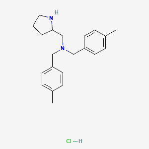 B2604690 N,N-Bis(4-methylbenzyl)-1-(pyrrolidin-2-yl)methanamine hydrochloride CAS No. 1353954-52-5