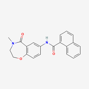 molecular formula C21H18N2O3 B2604692 N-(4-甲基-5-氧代-2,3,4,5-四氢苯并[f][1,4]噁杂戊环-7-基)-1-萘酰胺 CAS No. 921995-75-7