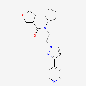molecular formula C20H26N4O2 B2604694 N-cyclopentyl-N-(2-(3-(pyridin-4-yl)-1H-pyrazol-1-yl)ethyl)tetrahydrofuran-3-carboxamide CAS No. 2034419-96-8