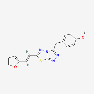 molecular formula C17H14N4O2S B2604704 (E)-6-(2-(呋喃-2-基)乙烯基)-3-(4-甲氧基苄基)-[1,2,4]三唑并[3,4-b][1,3,4]噻二唑 CAS No. 874464-25-2