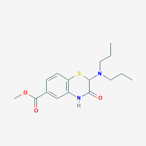 molecular formula C16H22N2O3S B2604709 2-(二丙氨基)-3-氧代-3,4-二氢-2H-1,4-苯并噻嗪-6-羧酸甲酯 CAS No. 899424-55-6