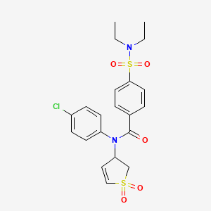 molecular formula C21H23ClN2O5S2 B2604710 N-(4-chlorophenyl)-4-(N,N-diethylsulfamoyl)-N-(1,1-dioxido-2,3-dihydrothiophen-3-yl)benzamide CAS No. 863007-40-3