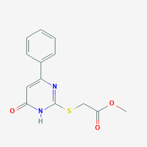 molecular formula C13H12N2O3S B2604711 2-((6-氧代-4-苯基-1,6-二氢嘧啶-2-基)硫代)乙酸甲酯 CAS No. 738603-41-3