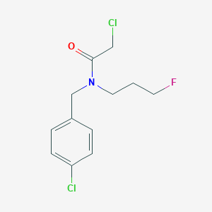 B2604712 2-Chloro-N-[(4-chlorophenyl)methyl]-N-(3-fluoropropyl)acetamide CAS No. 2411302-03-7