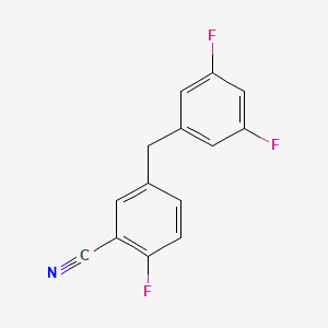 molecular formula C14H8F3N B2604715 5-(3,5-Difluorobenzyl)-2-fluorobenzonitrile CAS No. 1108745-25-0