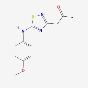 molecular formula C12H13N3O2S B2604726 1-{5-[(4-Methoxyphenyl)amino]-1,2,4-thiadiazol-3-yl}propan-2-one CAS No. 443110-87-0