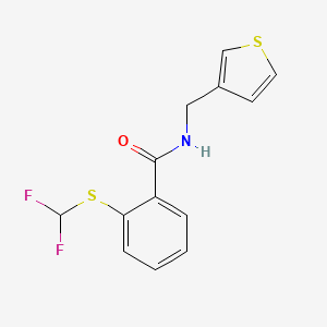 molecular formula C13H11F2NOS2 B2604736 2-((difluoromethyl)thio)-N-(thiophen-3-ylmethyl)benzamide CAS No. 1797241-75-8