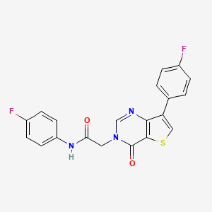 molecular formula C20H13F2N3O2S B2604746 N-(4-氟苯基)-2-[7-(4-氟苯基)-4-氧代噻吩并[3,2-d]嘧啶-3(4H)-基]乙酰胺 CAS No. 1207008-55-6