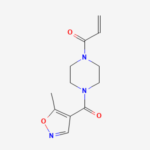 molecular formula C12H15N3O3 B2604747 1-[4-(5-Methyl-1,2-oxazole-4-carbonyl)piperazin-1-yl]prop-2-en-1-one CAS No. 2196446-61-2
