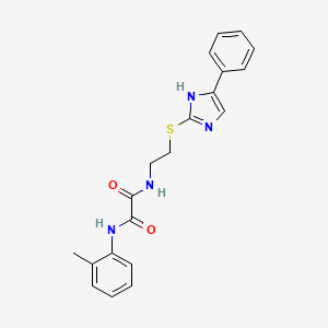 B2604765 N1-(2-((4-phenyl-1H-imidazol-2-yl)thio)ethyl)-N2-(o-tolyl)oxalamide CAS No. 897457-02-2