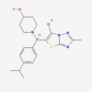 molecular formula C20H26N4O2S B2604767 5-((4-羟基哌啶-1-基)(4-异丙苯基)甲基)-2-甲基噻唑并[3,2-b][1,2,4]三唑-6-醇 CAS No. 851810-01-0
