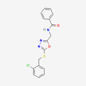 N-((5-((2-chlorobenzyl)thio)-1,3,4-oxadiazol-2-yl)methyl)benzamide