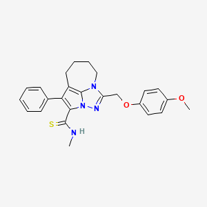 1-[(4-methoxyphenoxy)methyl]-N-methyl-4-phenyl-5,6,7,8-tetrahydro-2,2a,8a-triazacyclopenta[cd]azulene-3-carbothioamide