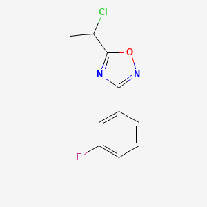molecular formula C11H10ClFN2O B2604786 5-(1-Chloroethyl)-3-(3-fluoro-4-methylphenyl)-1,2,4-oxadiazole CAS No. 929972-90-7