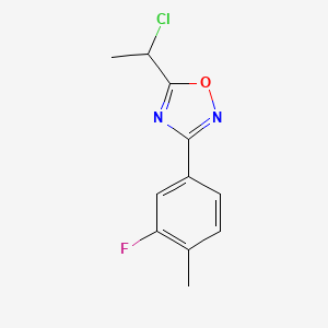 molecular formula C11H10ClFN2O B2604786 5-(1-氯乙基)-3-(3-氟-4-甲基苯基)-1,2,4-恶二唑 CAS No. 929972-90-7