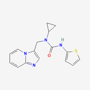 molecular formula C16H16N4OS B2604787 1-Cyclopropyl-1-(imidazo[1,2-a]pyridin-3-ylmethyl)-3-(thiophen-2-yl)urea CAS No. 1448038-07-0