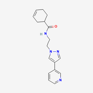 N-{2-[4-(pyridin-3-yl)-1H-pyrazol-1-yl]ethyl}cyclohex-3-ene-1-carboxamide