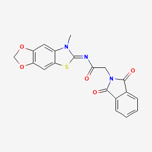 2-(1,3-dioxoisoindol-2-yl)-N-(7-methyl-[1,3]dioxolo[4,5-f][1,3]benzothiazol-6-ylidene)acetamide