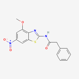 molecular formula C16H13N3O4S B2604806 N-(4-methoxy-6-nitro-1,3-benzothiazol-2-yl)-2-phenylacetamide CAS No. 391222-51-8