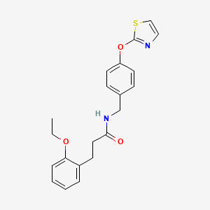 molecular formula C21H22N2O3S B2604816 3-(2-ethoxyphenyl)-N-(4-(thiazol-2-yloxy)benzyl)propanamide CAS No. 1904308-68-4
