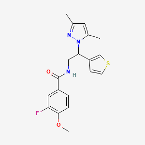 molecular formula C19H20FN3O2S B2604825 N-(2-(3,5-二甲基-1H-吡唑-1-基)-2-(噻吩-3-基)乙基)-3-氟-4-甲氧基苯甲酰胺 CAS No. 2034252-64-5