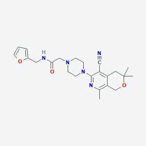 2-[4-(5-cyano-3,3,8-trimethyl-3,4-dihydro-1H-pyrano[3,4-c]pyridin-6-yl)-1-piperazinyl]-N-(2-furylmethyl)acetamide