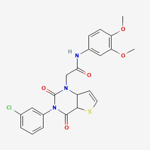 molecular formula C22H18ClN3O5S B2604833 2-[3-(3-chlorophenyl)-2,4-dioxo-1H,2H,3H,4H-thieno[3,2-d]pyrimidin-1-yl]-N-(3,4-dimethoxyphenyl)acetamide CAS No. 1260951-54-9