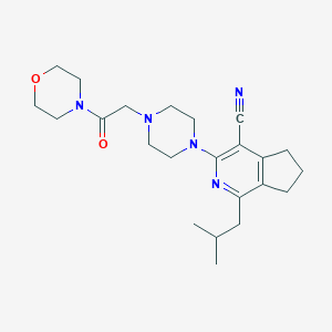 molecular formula C23H33N5O2 B260484 1-(2-methylpropyl)-3-{4-[2-(morpholin-4-yl)-2-oxoethyl]piperazin-1-yl}-6,7-dihydro-5H-cyclopenta[c]pyridine-4-carbonitrile 