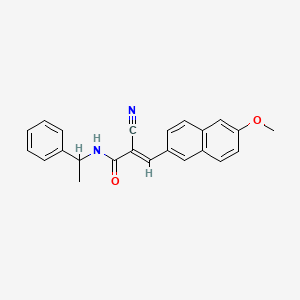 (E)-2-cyano-3-(6-methoxynaphthalen-2-yl)-N-(1-phenylethyl)prop-2-enamide