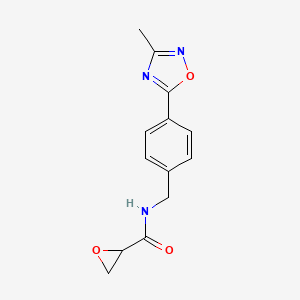 molecular formula C13H13N3O3 B2604853 N-[[4-(3-Methyl-1,2,4-oxadiazol-5-yl)phenyl]methyl]oxirane-2-carboxamide CAS No. 2411242-15-2
