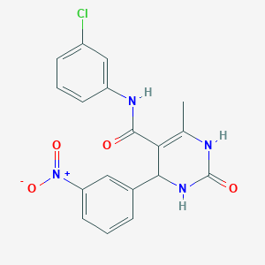 N-(3-chlorophenyl)-6-methyl-4-(3-nitrophenyl)-2-oxo-1,2,3,4-tetrahydropyrimidine-5-carboxamide