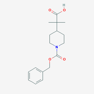 2-Methyl-2-(1-phenylmethoxycarbonylpiperidin-4-yl)propanoic acid