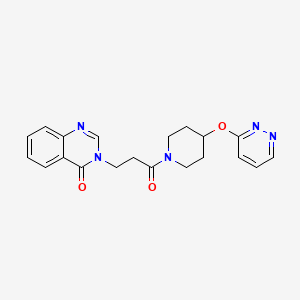 3-(3-oxo-3-(4-(pyridazin-3-yloxy)piperidin-1-yl)propyl)quinazolin-4(3H)-one