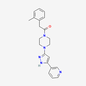 1-(4-(3-(pyridin-3-yl)-1H-pyrazol-5-yl)piperazin-1-yl)-2-(o-tolyl)ethanone